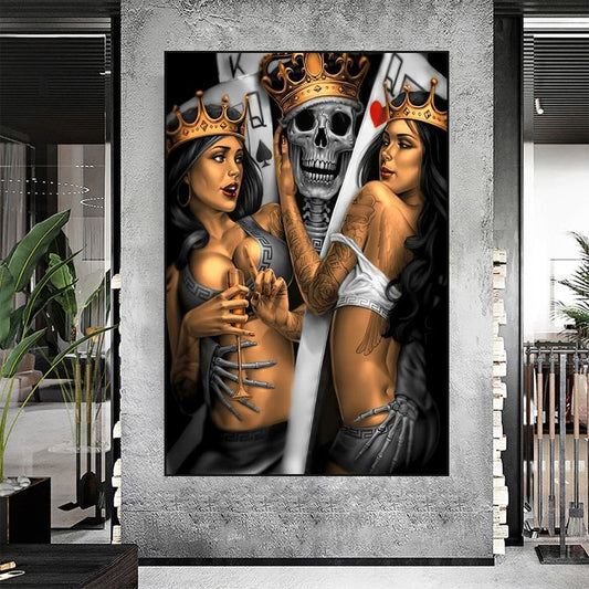 CORX Designs - Skeleton King and Queen Poker Sexy Girl Canvas Art - Review