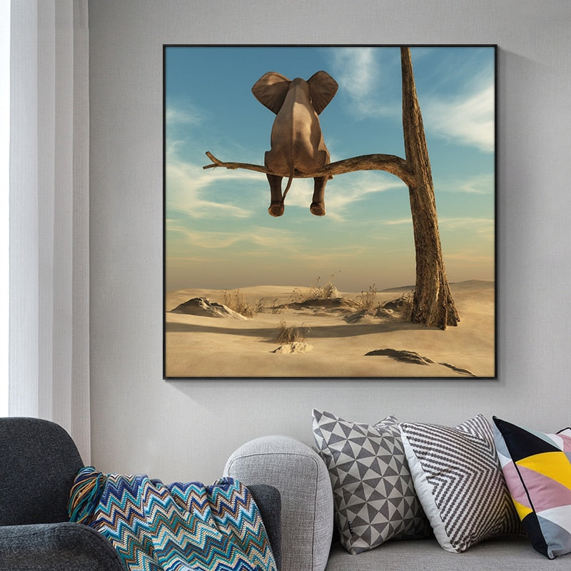 CORX Designs - Funny Little Elephant on Tree Canvas Art - Review