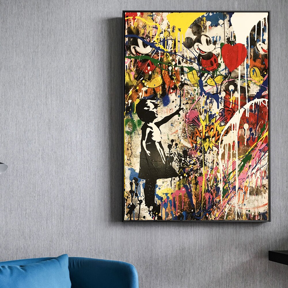 CORX Designs - Girl Holding A Balloon Wall Graffiti Canvas Art - Review