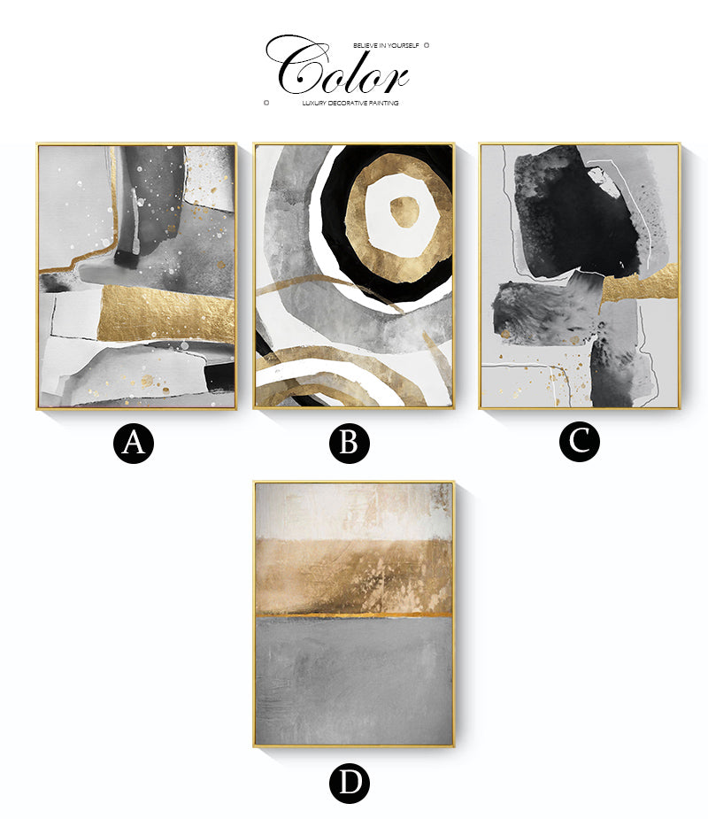 CORX Designs - Abstract Black White Gold Canvas Art - Review