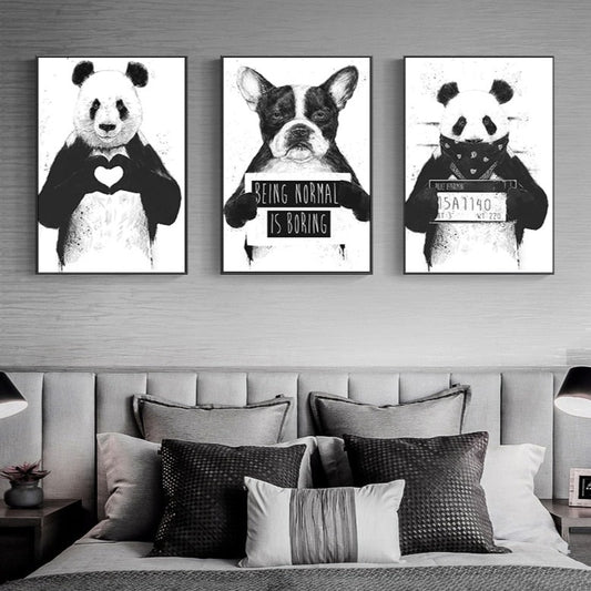 CORX Designs - Black and White Cute Panda Dog Boston Terrier Canvas Art - Review