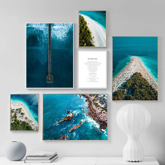 CORX Designs - Beach Overlooking Blue Ocean Canvas Art - Review