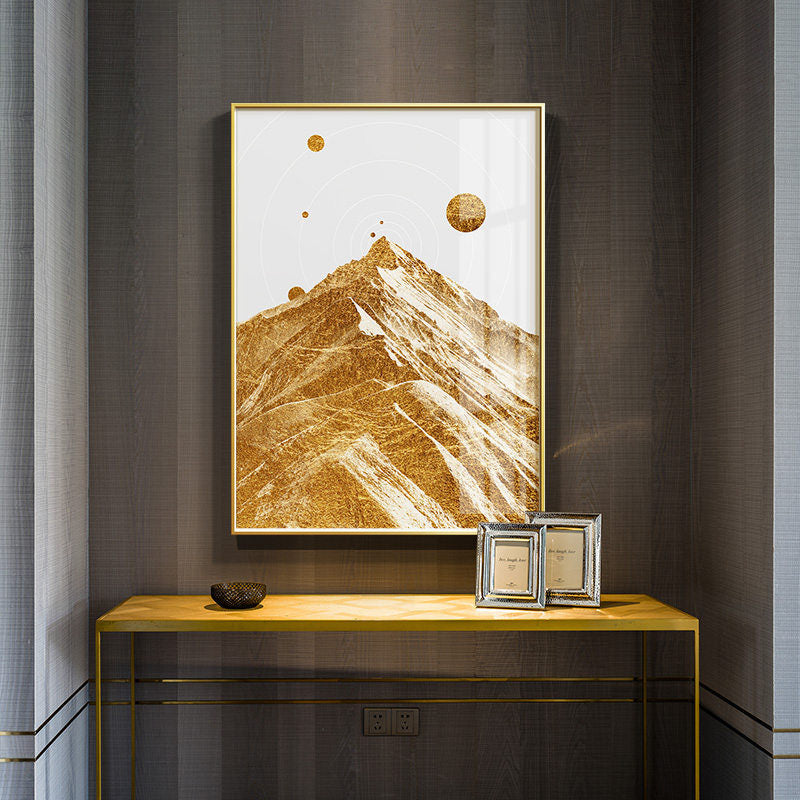 CORX Designs - Gold Blue Geometric Sun Bird Mountain Canvas Art - Review