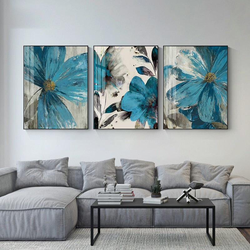 CORX Designs - Blue Paint Flowers Canvas Art - Review