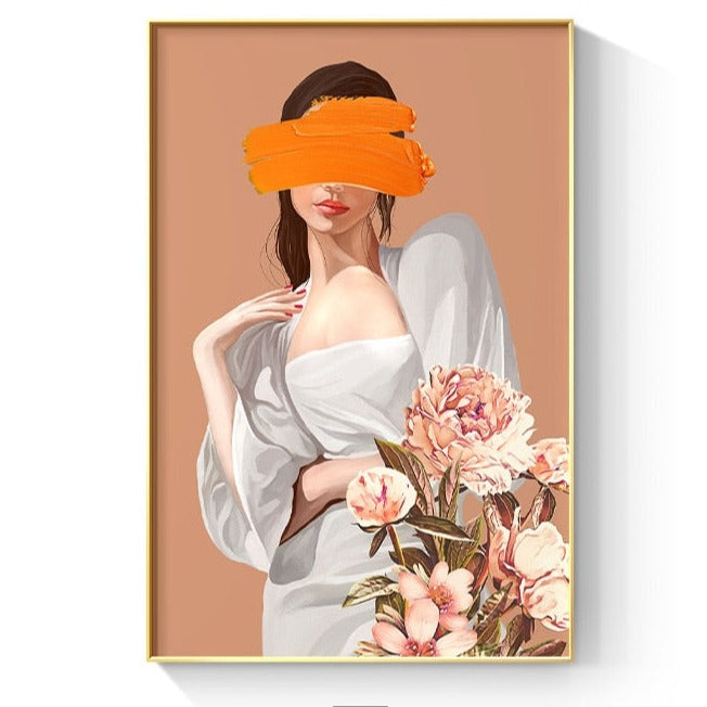 CORX Designs - Illustration Orange Dress Woman Canvas Art - Review