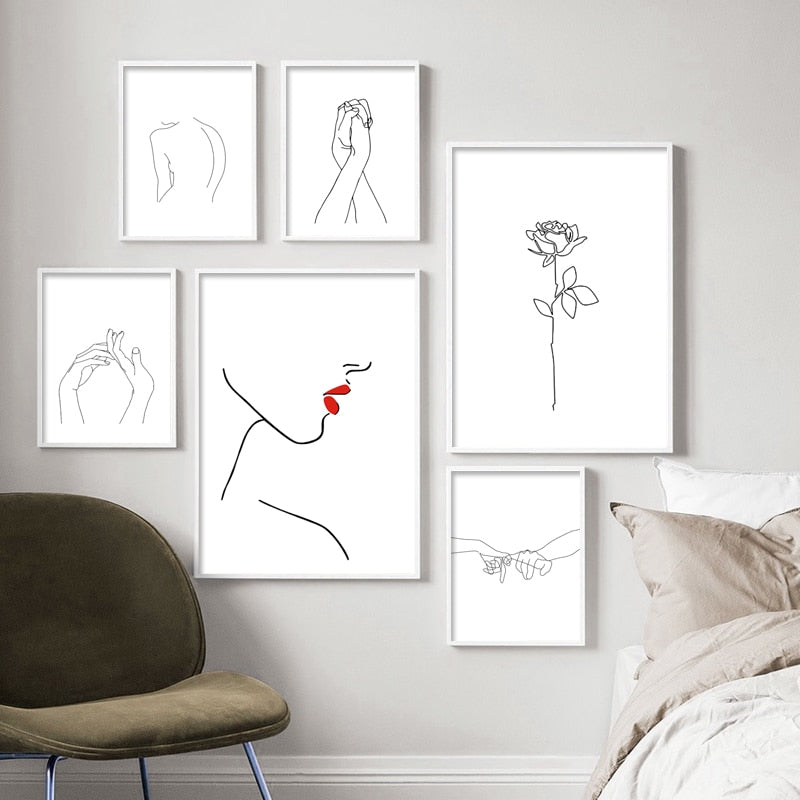CORX Designs - Hand Flower Line Drawing Canvas Art - Review
