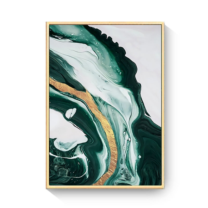 CORX Designs - White Green Gold Marble Canvas Art - Review