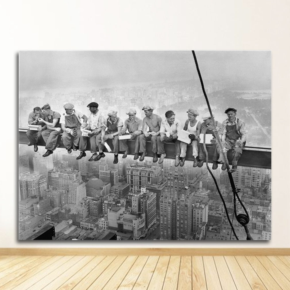 CORX Designs - Black & White Lunch On a Skyscraper Canvas Art - Review