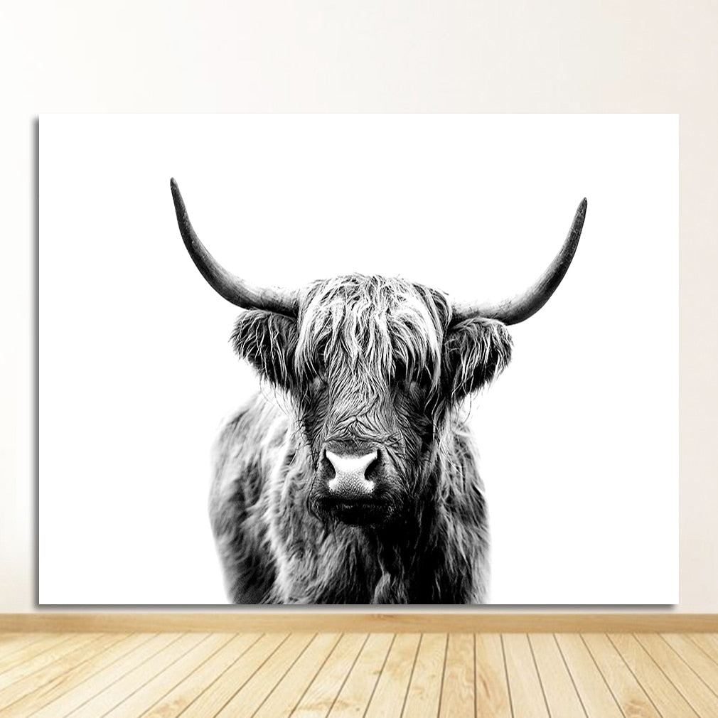 CORX Designs - Black and White Yak Highland Cow Canvas Art - Review
