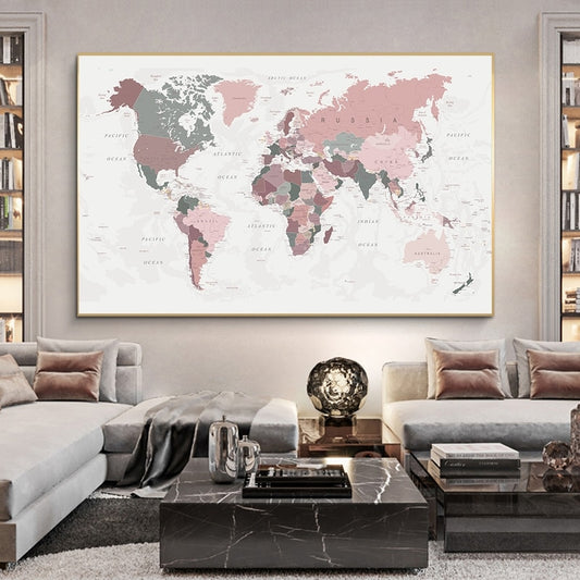 CORX Designs - Pink World Map Canvas Art - Review