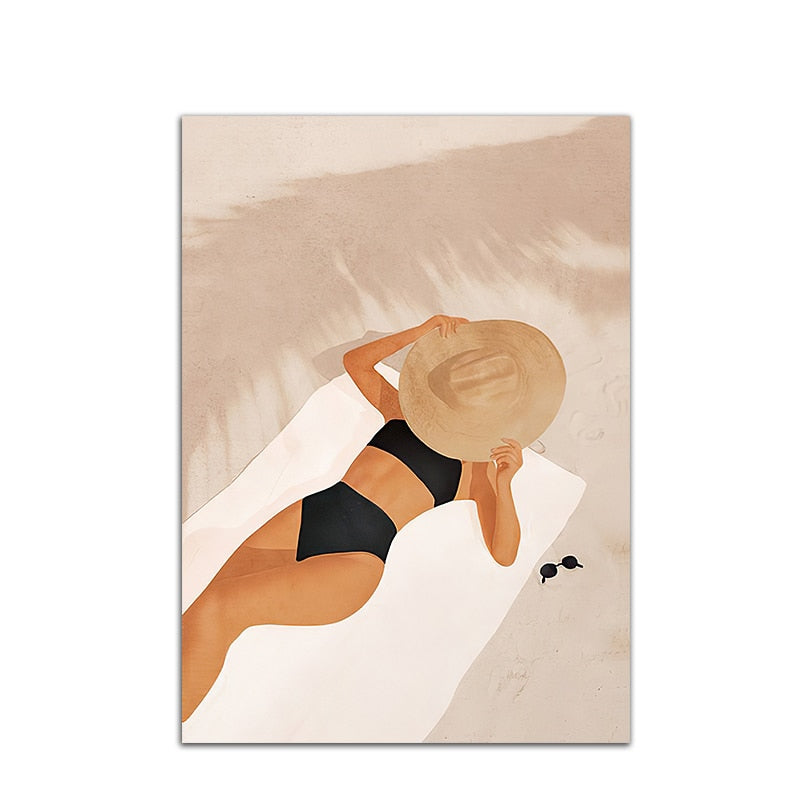CORX Designs - Fashion Woman Black Cat Leaves Canvas Art - Review