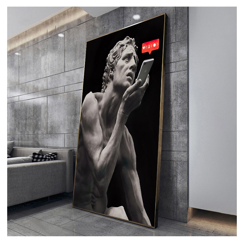 CORX Designs - Greek Sculpture with Phone Canvas Art - Review