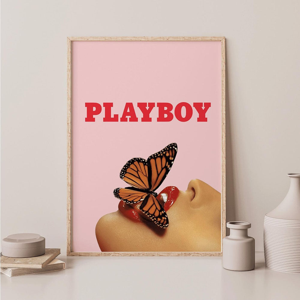 CORX Designs - Vintage Butterfly Sexy Red Lips Canvas Art - Review