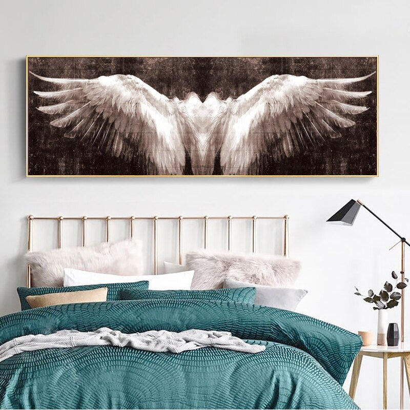CORX Designs - Black And White Angel Wings Wall Art Canvas - Review
