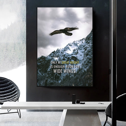 CORX Designs - Eagle Snowy Mountain Quotes Inspirational Canvas - Review