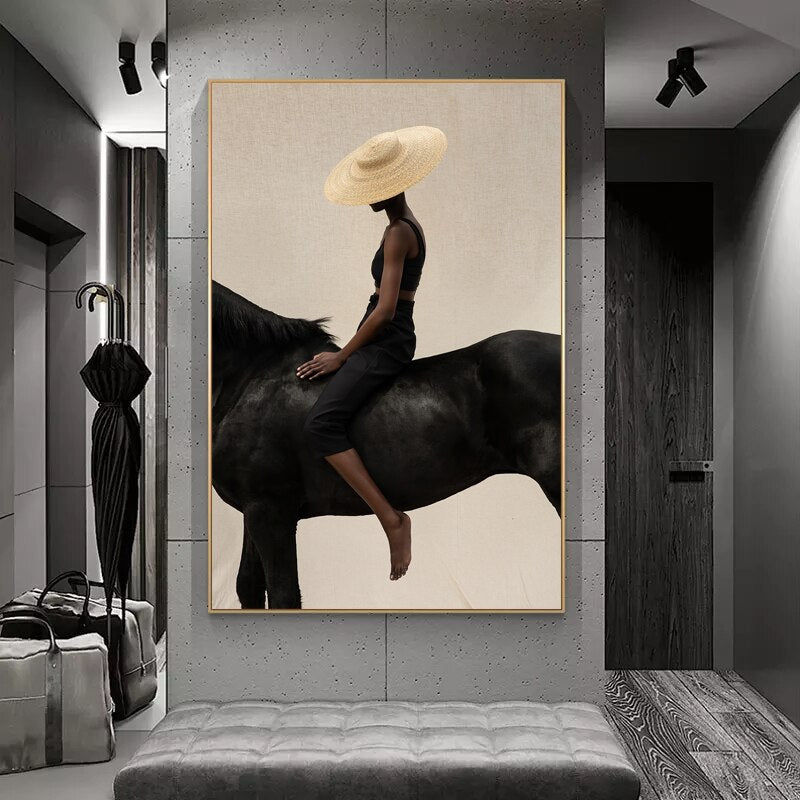 CORX Designs - Woman Riding A Horse with A Hat Canvas Art - Review