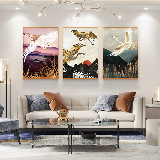 CORX Designs - Flying Golden Crane Mountain Canvas Art - Review