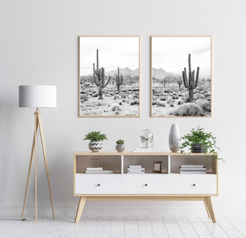 CORX Designs - Black And White Cactus Desert Canvas Art - Review