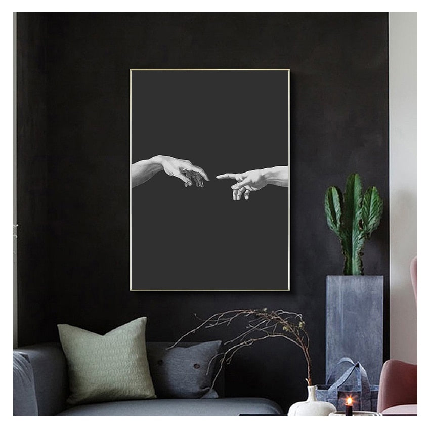 CORX Designs - Creation Of Adam by Michelangelo Black and White Canvas Art - Review