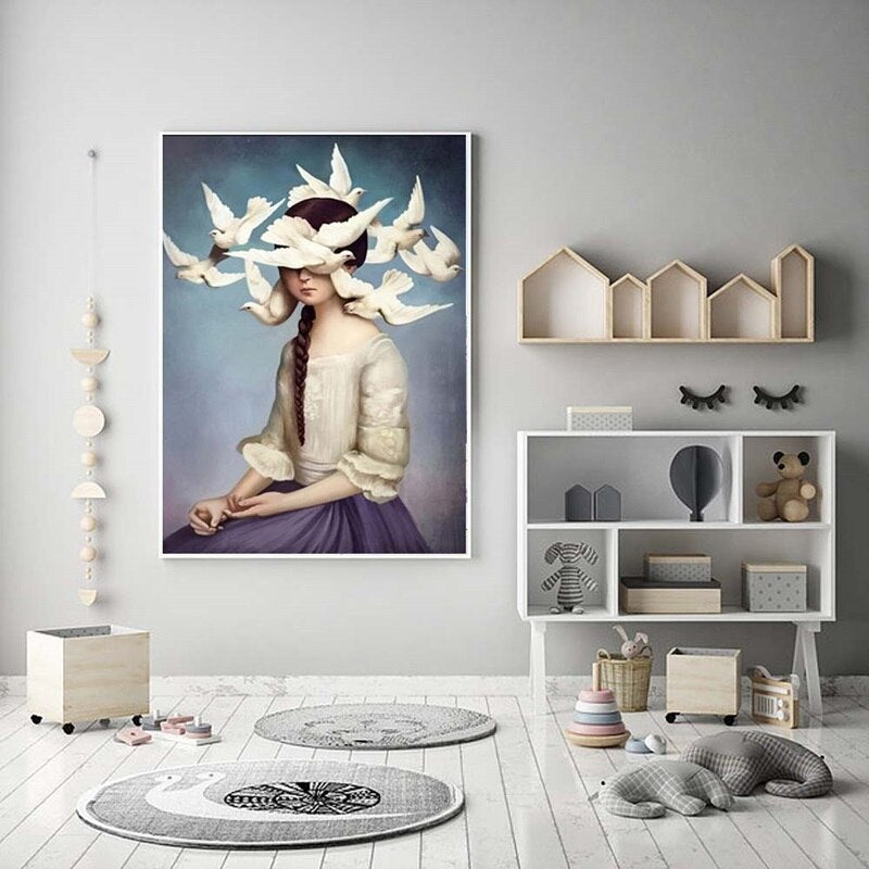 CORX Designs - Girl and Pigeons Canvas Art - Review