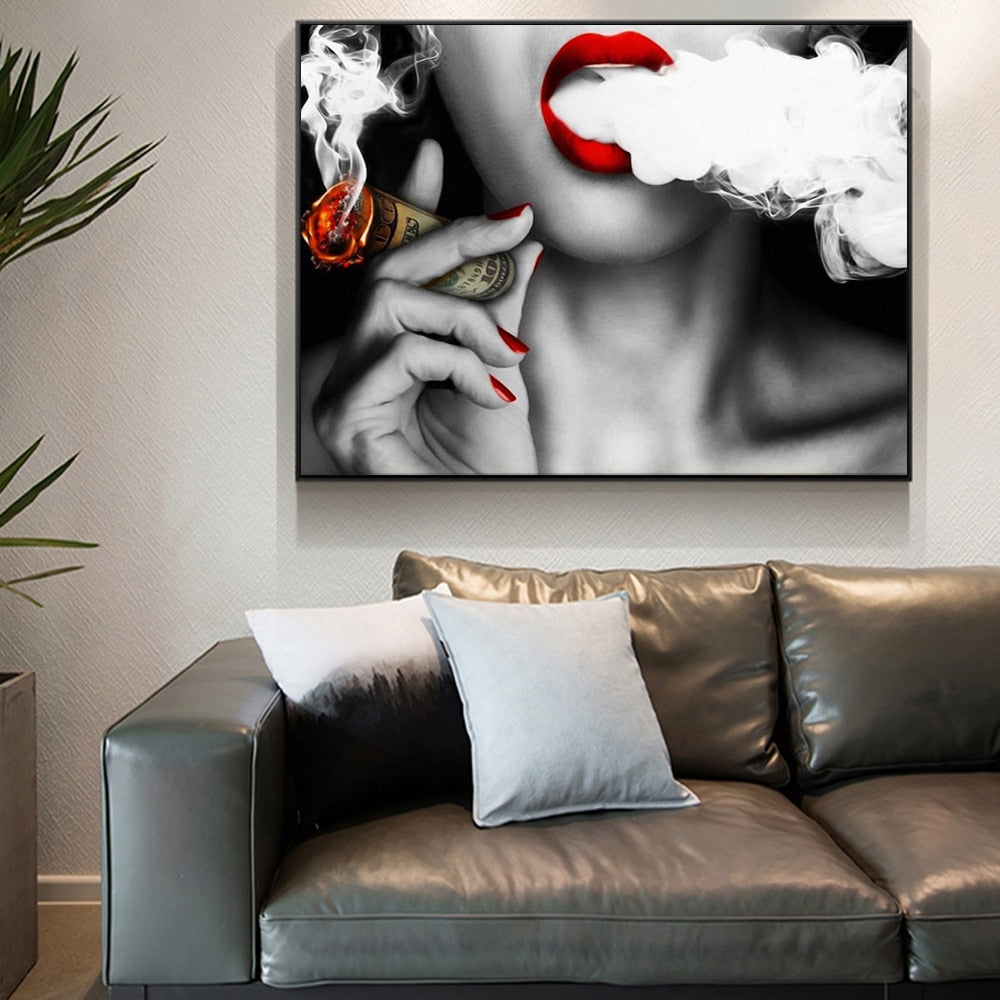 CORX Designs - Sexy Girl Smoking A Cigar Canvas Art - Review