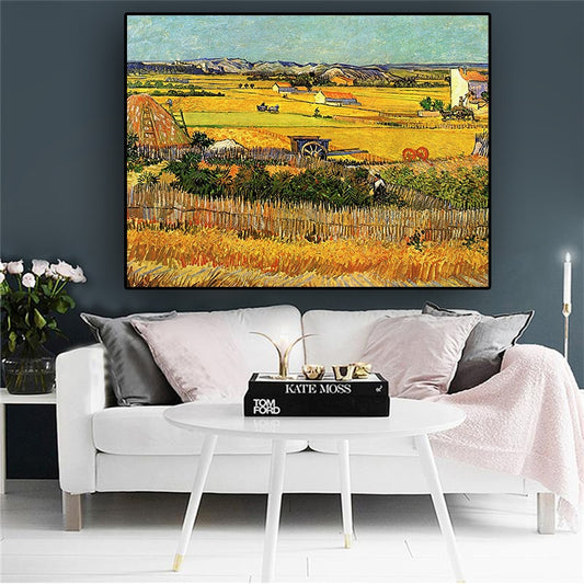 CORX Designs - Harvest at La Crau by Van Gogh Oil Painting Canvas Art - Review