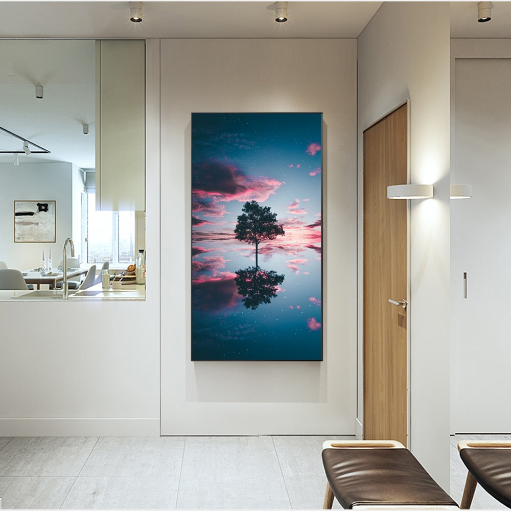 CORX Designs - Cloud And Tree Reflection Wall Art Canvas - Review