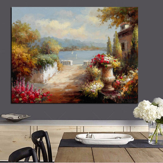 CORX Designs - Sea Garden Landscape Oil Painting Canvas Art - Review