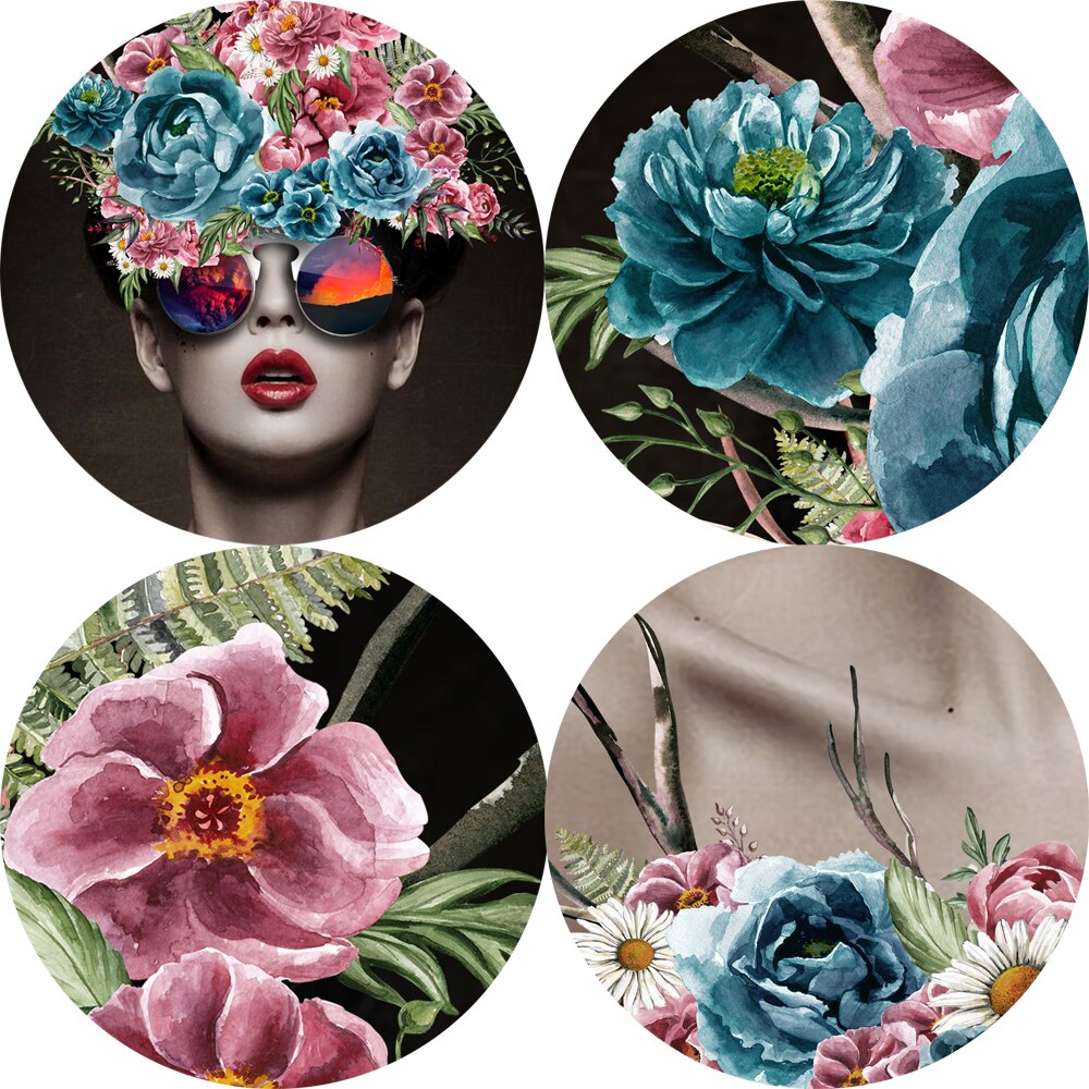 CORX Designs - Modern Girl With Glasses Flowers Wall Art Canvas - Review