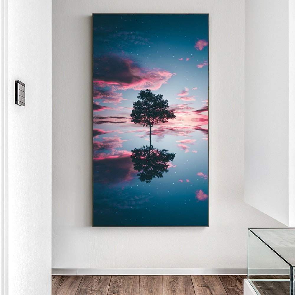 CORX Designs - Cloud And Tree Reflection Wall Art Canvas - Review