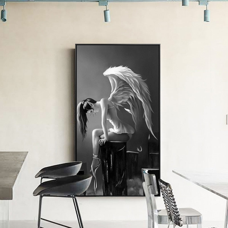 CORX Designs - Angel Wings Black And White Canvas Art - Review