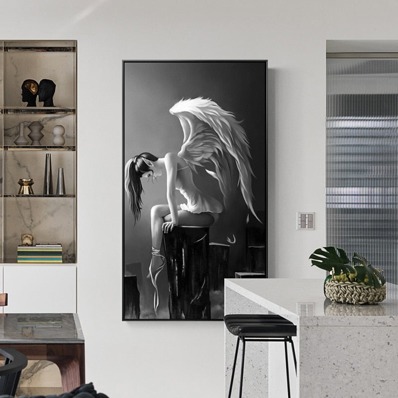 CORX Designs - Angel Wings Black And White Canvas Art - Review