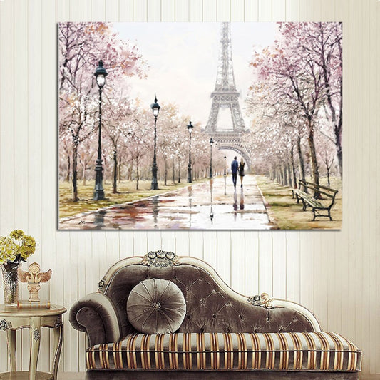 CORX Designs - Romantic Couple Paris Eiffel Tower Oil Painting Canvas Art - Review