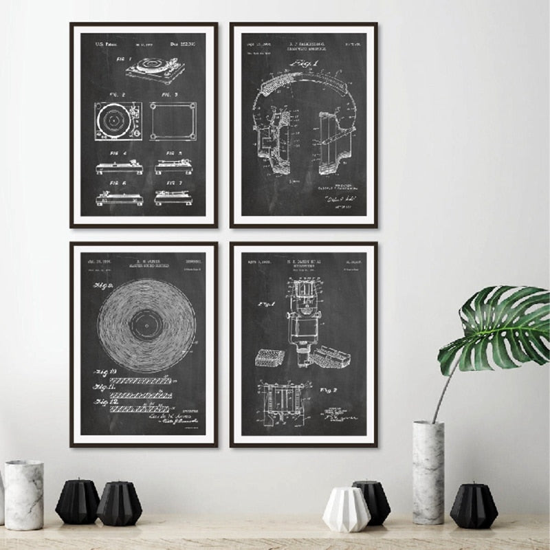 CORX Designs - DJ Equipment Patent Blueprint Canvas Art - Review