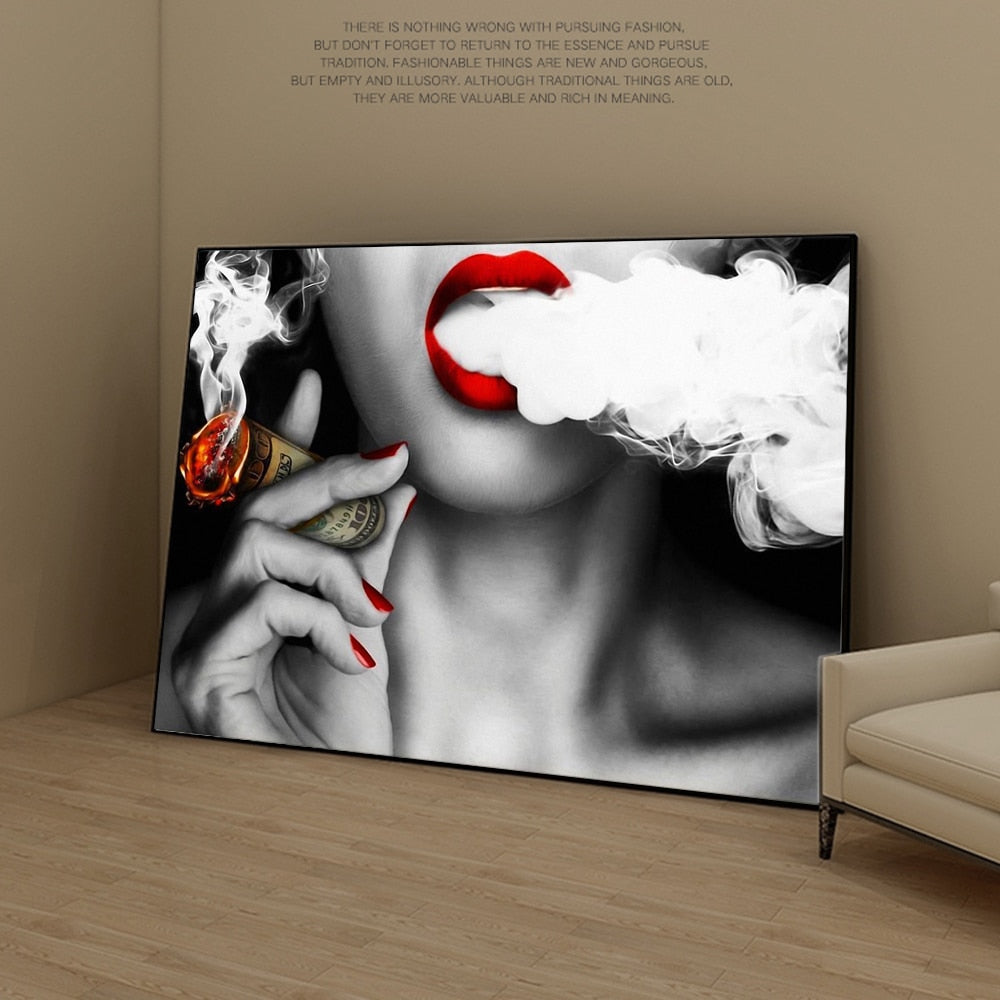 CORX Designs - Sexy Girl Smoking A Cigar Canvas Art - Review