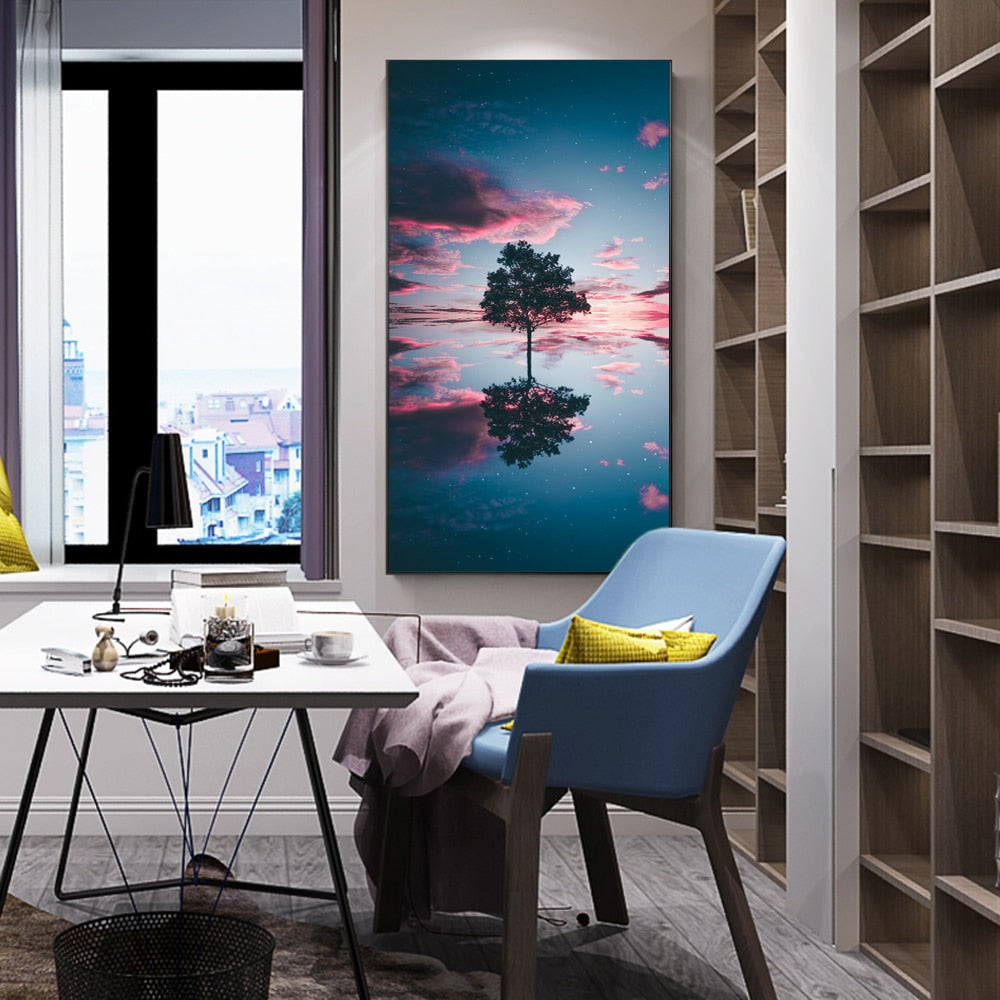 CORX Designs - Cloud And Tree Reflection Wall Art Canvas - Review