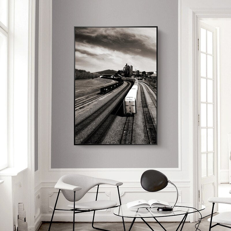 CORX Designs - Black and White Manhattan Plane Train Canvas Art - Review