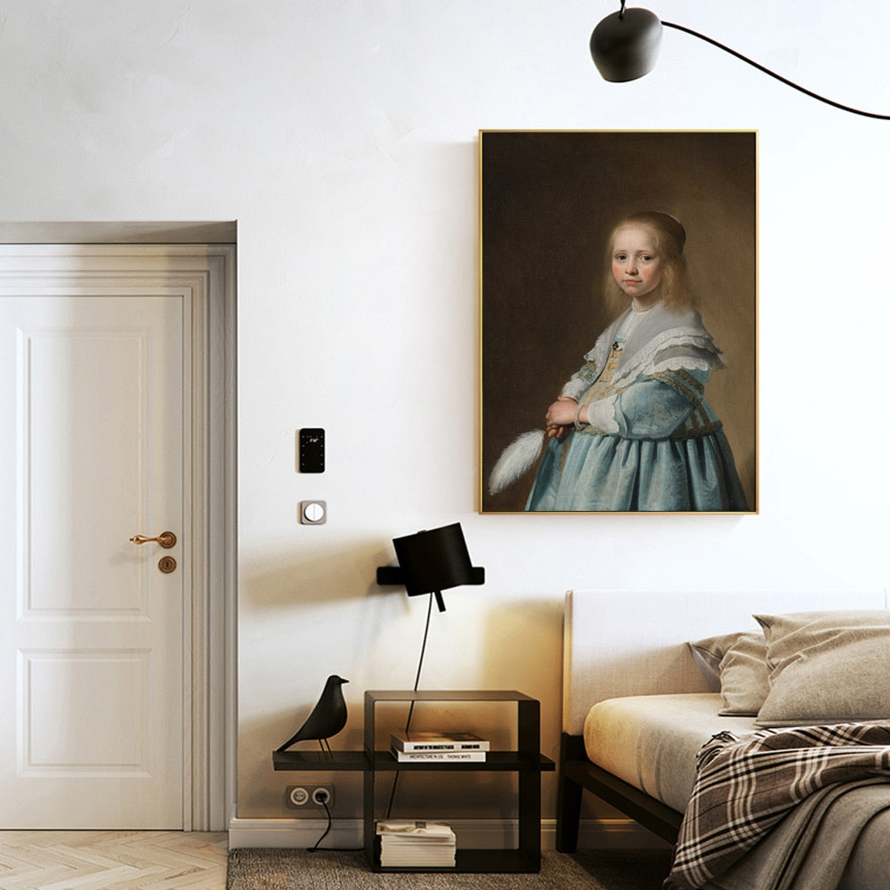 CORX Designs - Portrait Of A Girl Dressed In Blue By Johannes Cornelisz Canvas Art - Review