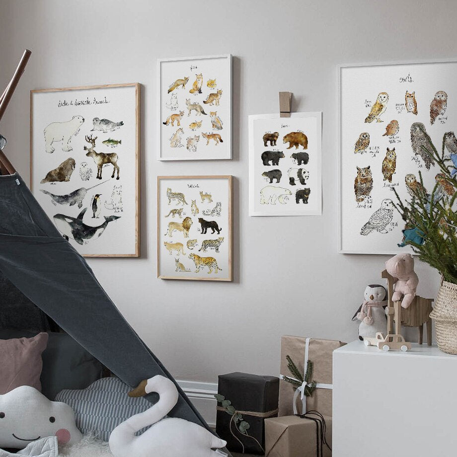 CORX Designs - Animal Dinosaur Lion Fox Deer Nursery Room Canvas Art - Review