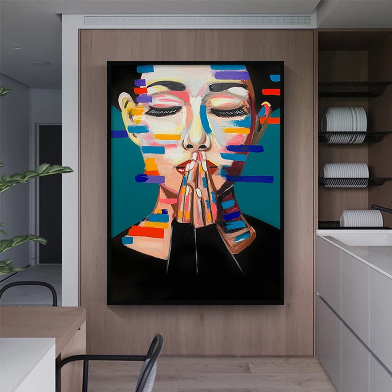 CORX Designs - Colorful Praying Figure Art Canvas - Review