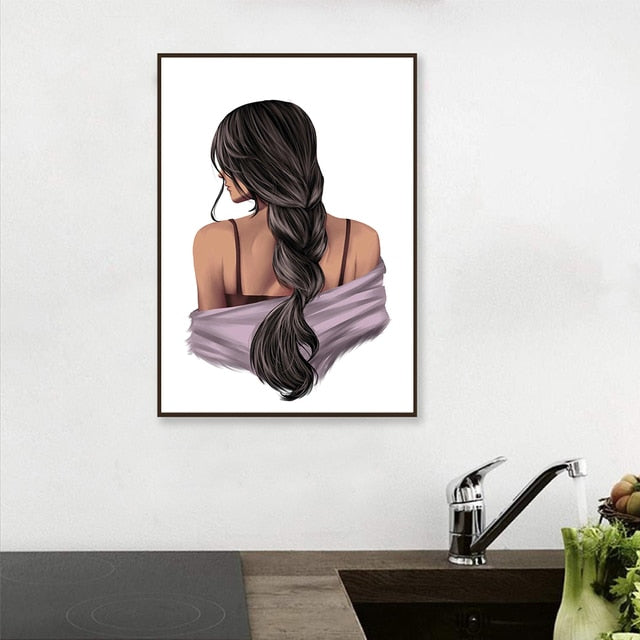 CORX Designs - Hairstyle Woman Back Canvas Art - Review
