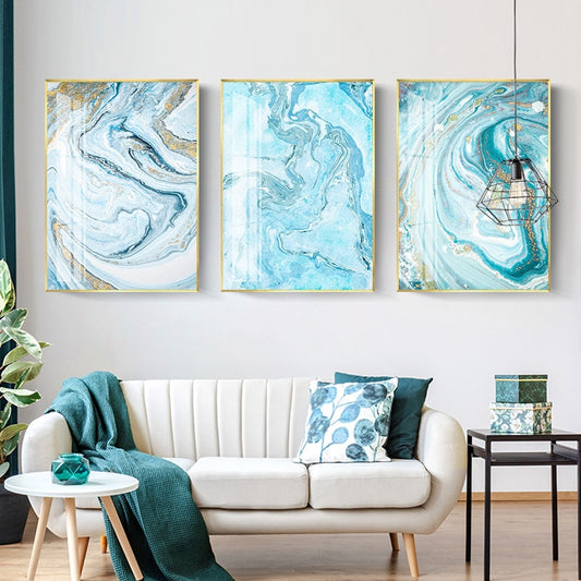 CORX Designs - White Light Blue Marble Canvas Art - Review