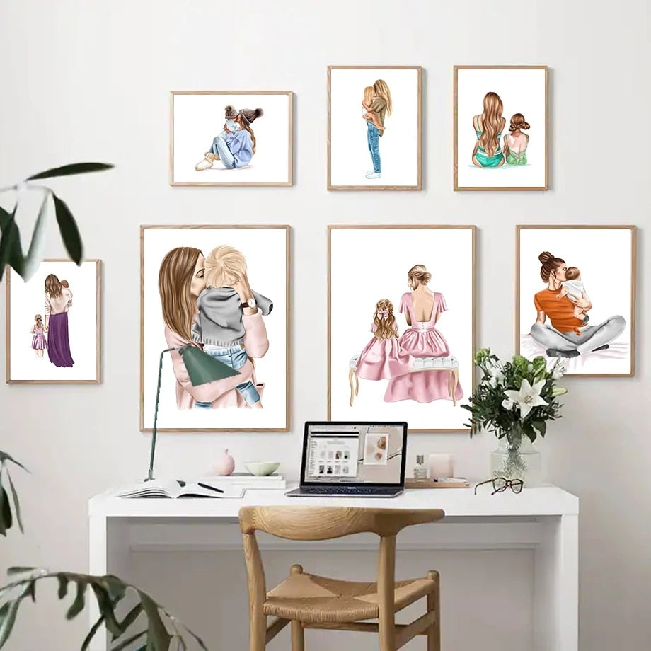 CORX Designs - Mother Kisses Daughter Son Love Canvas Art - Review