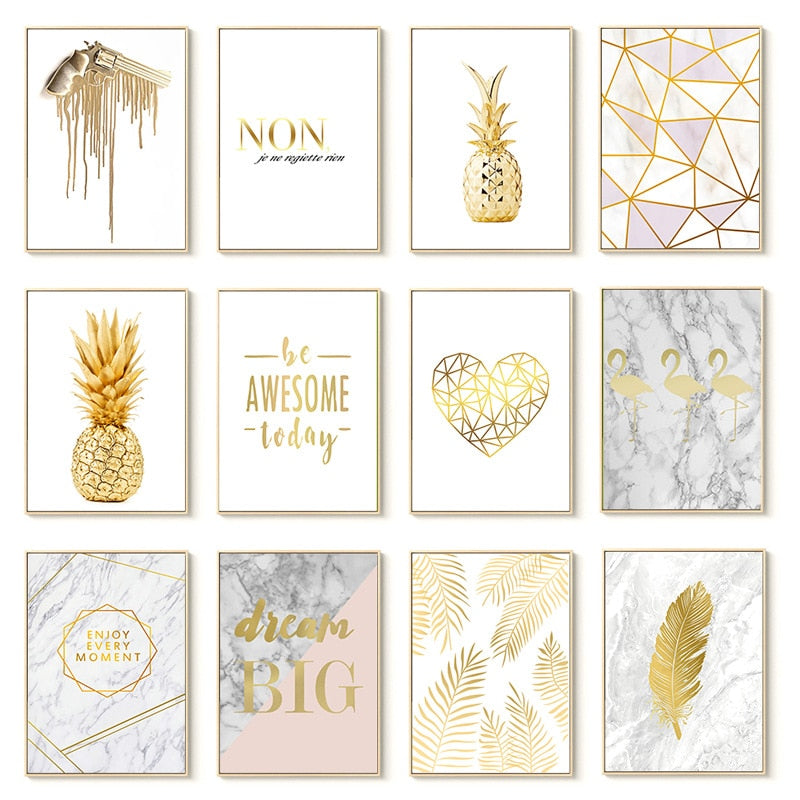 CORX Designs - Golden Pineapple Love Simple Letter Canvas Art - Review