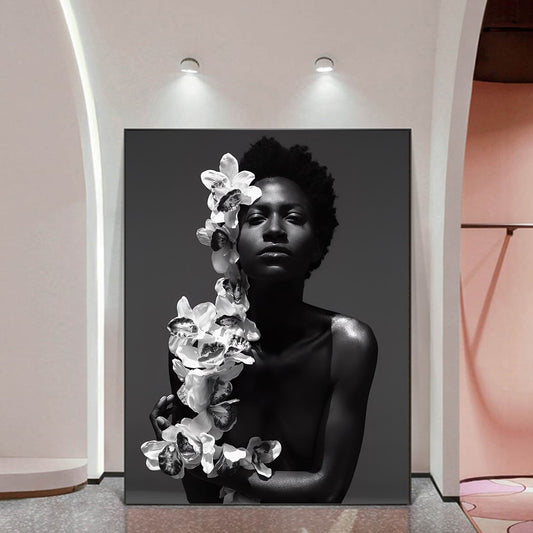 CORX Designs - Black & White African Woman with Flowers Canvas Art - Review