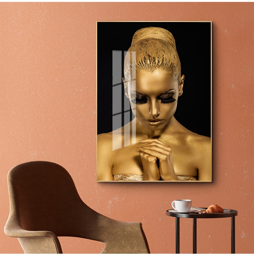 CORX Designs - Black Gold African Art Woman Oil Painting Canvas Art - Review