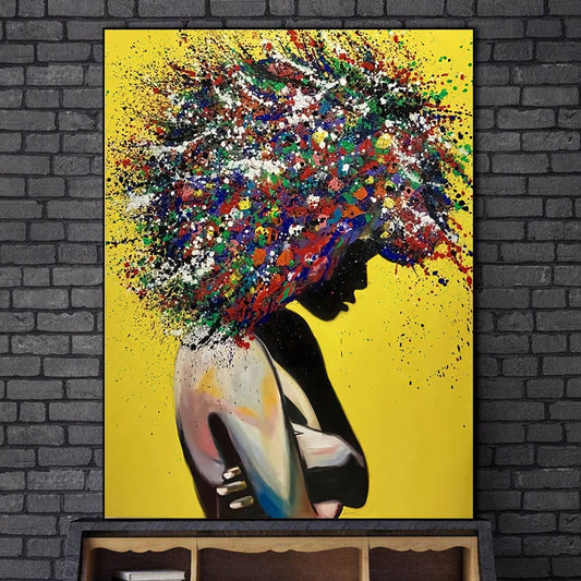 CORX Designs - Abstract Frizzy Hair Girl Wall Art Canvas - Review
