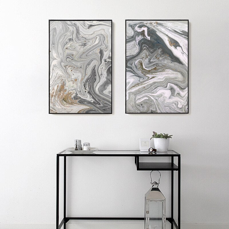 CORX Designs - Abstract Nordic Gray Marble Canvas Art - Review
