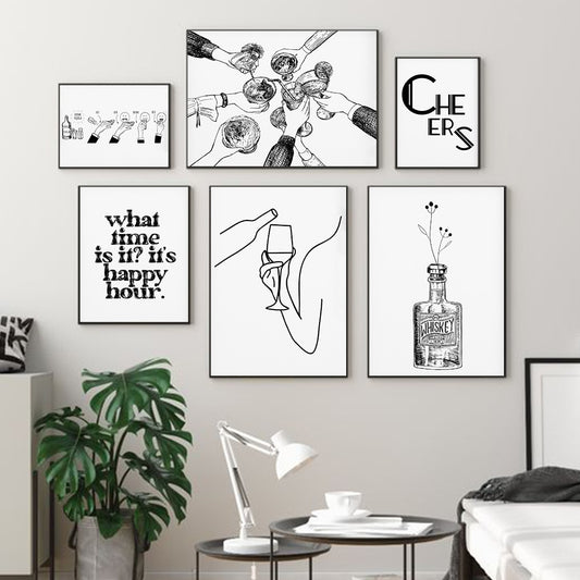 CORX Designs - Black and White Funny Bar Kitchen Line Canvas Art - Review