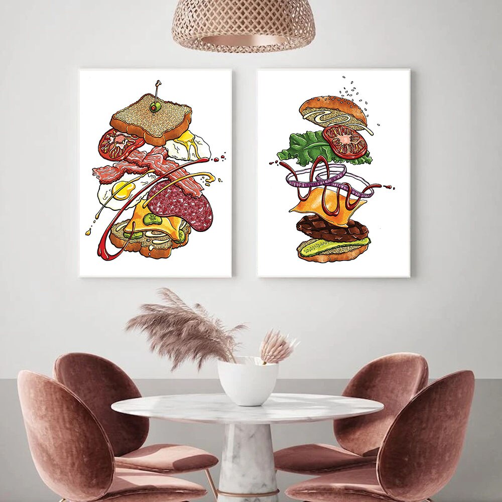 CORX Designs - Cartoon Sandwich Burger Ice Cream Canvas Art - Review